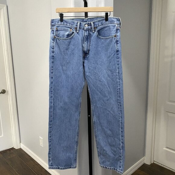 Levi's 505 Regular Straight Jeans Mens Size 34 x 32 Dark Wash Y2K 30" Inseam - Picture 1 of 7